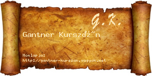 Gantner Kurszán névjegykártya